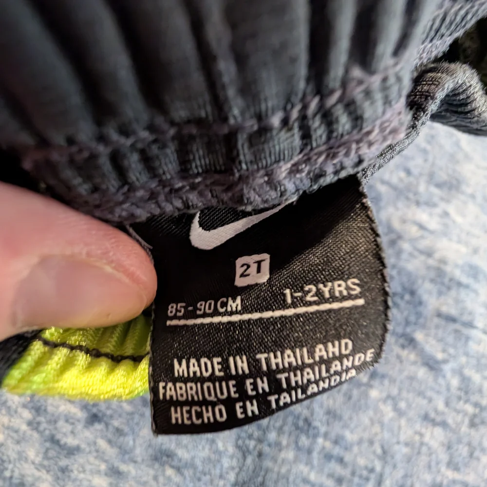 Nike 2T Kids Gray and Neon Yellow Track Pants